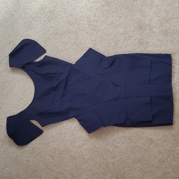 Navy peplum bodycon dress - Picture 1 of 8